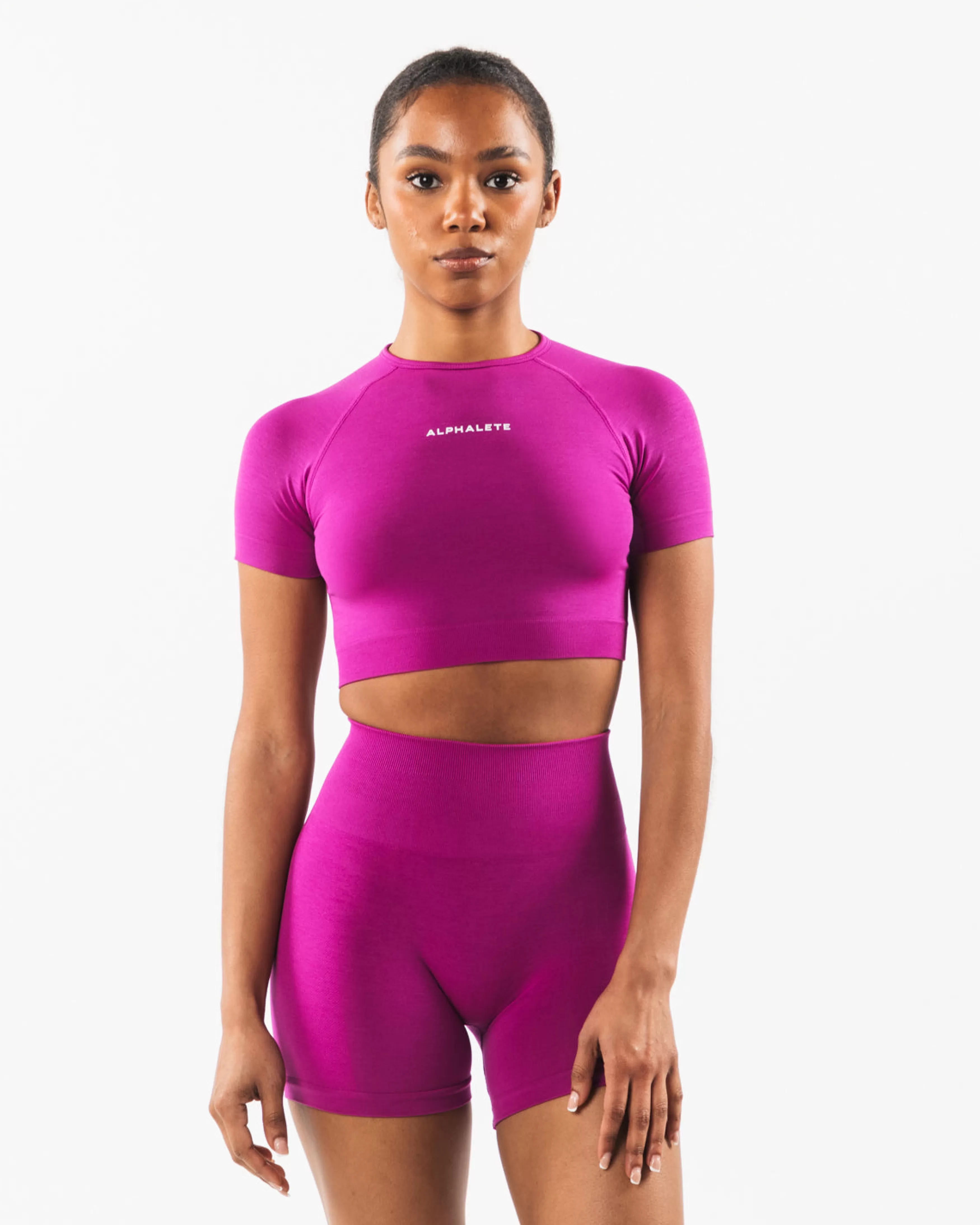 Women Alphalete Athletics T-shirts & Crops>Amplify SS Crop