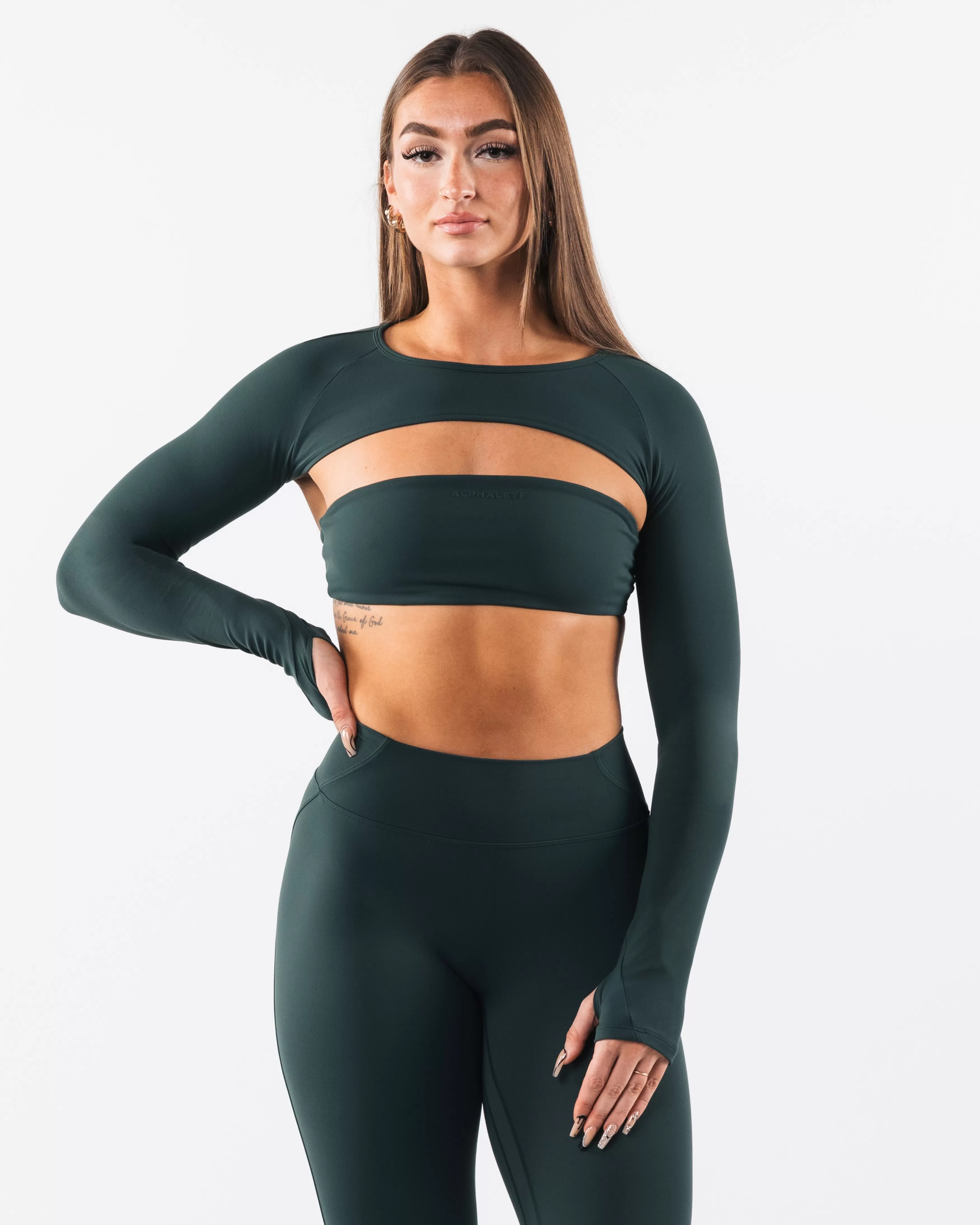 Women Alphalete Athletics T-shirts & Crops>Aura Shrug LS