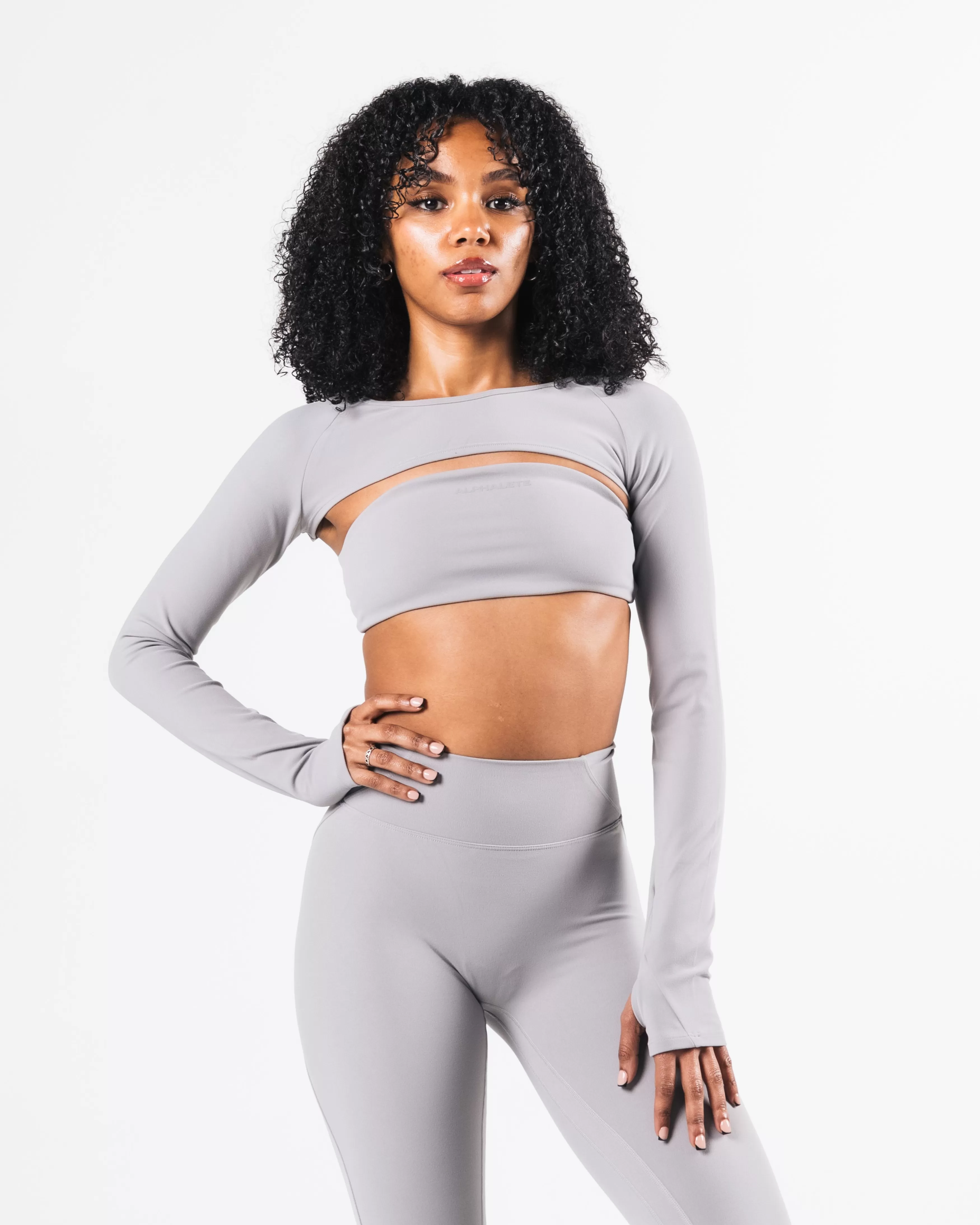 Women Alphalete Athletics T-shirts & Crops>Aura Shrug LS