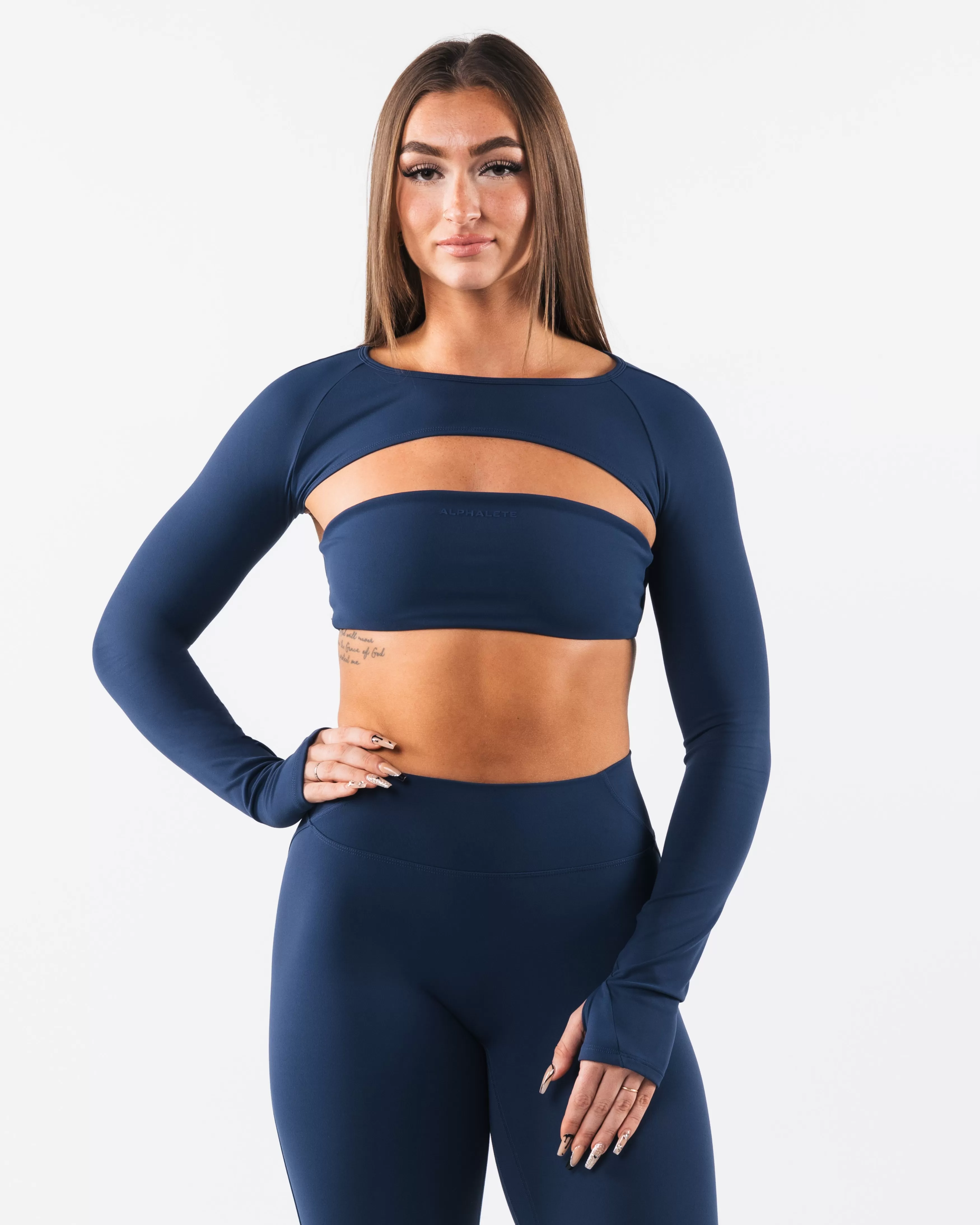 Women Alphalete Athletics T-shirts & Crops>Aura Shrug LS