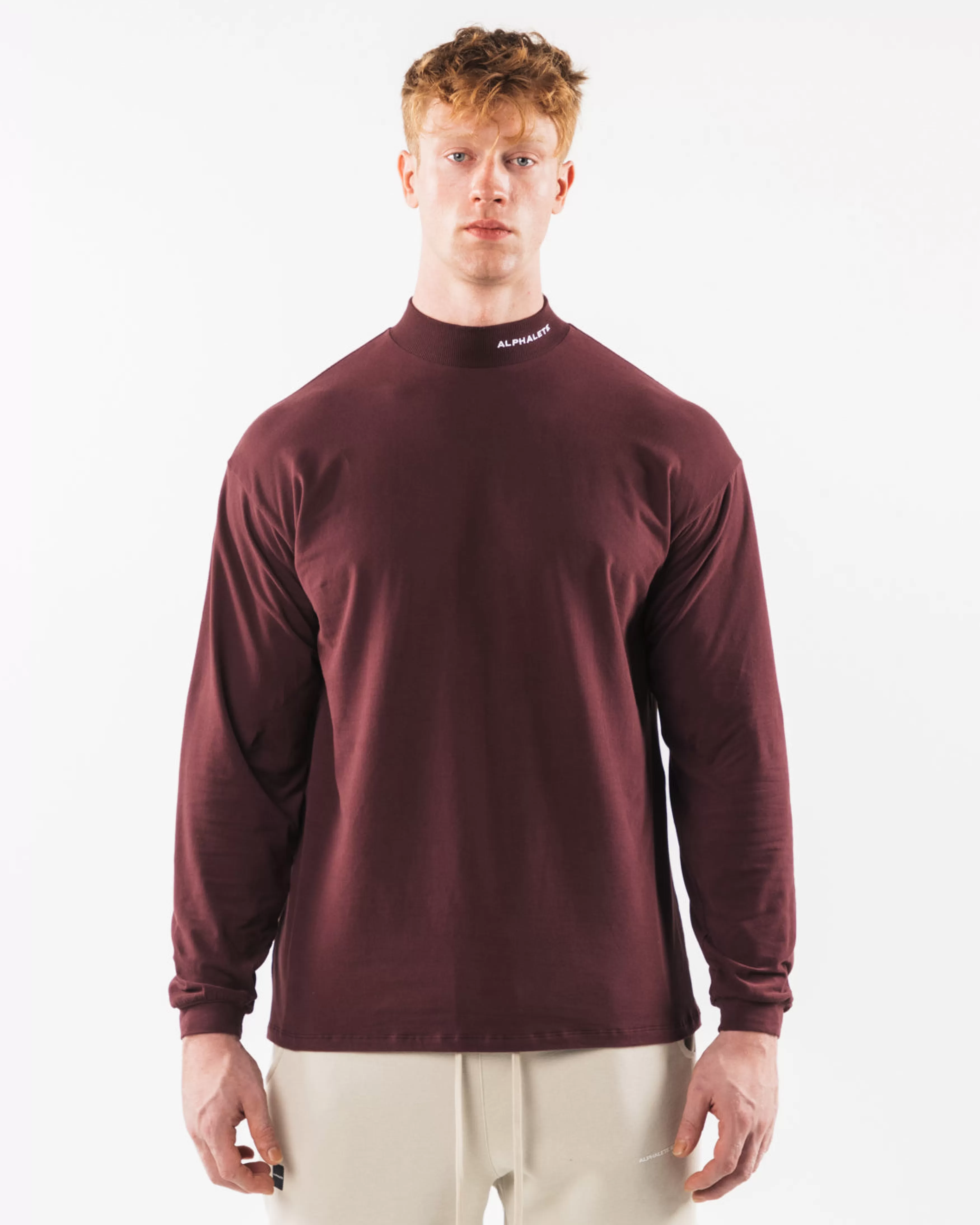 Alphalete Athletics Long Sleeve Shirts>Brushed Core Mock Neck LS