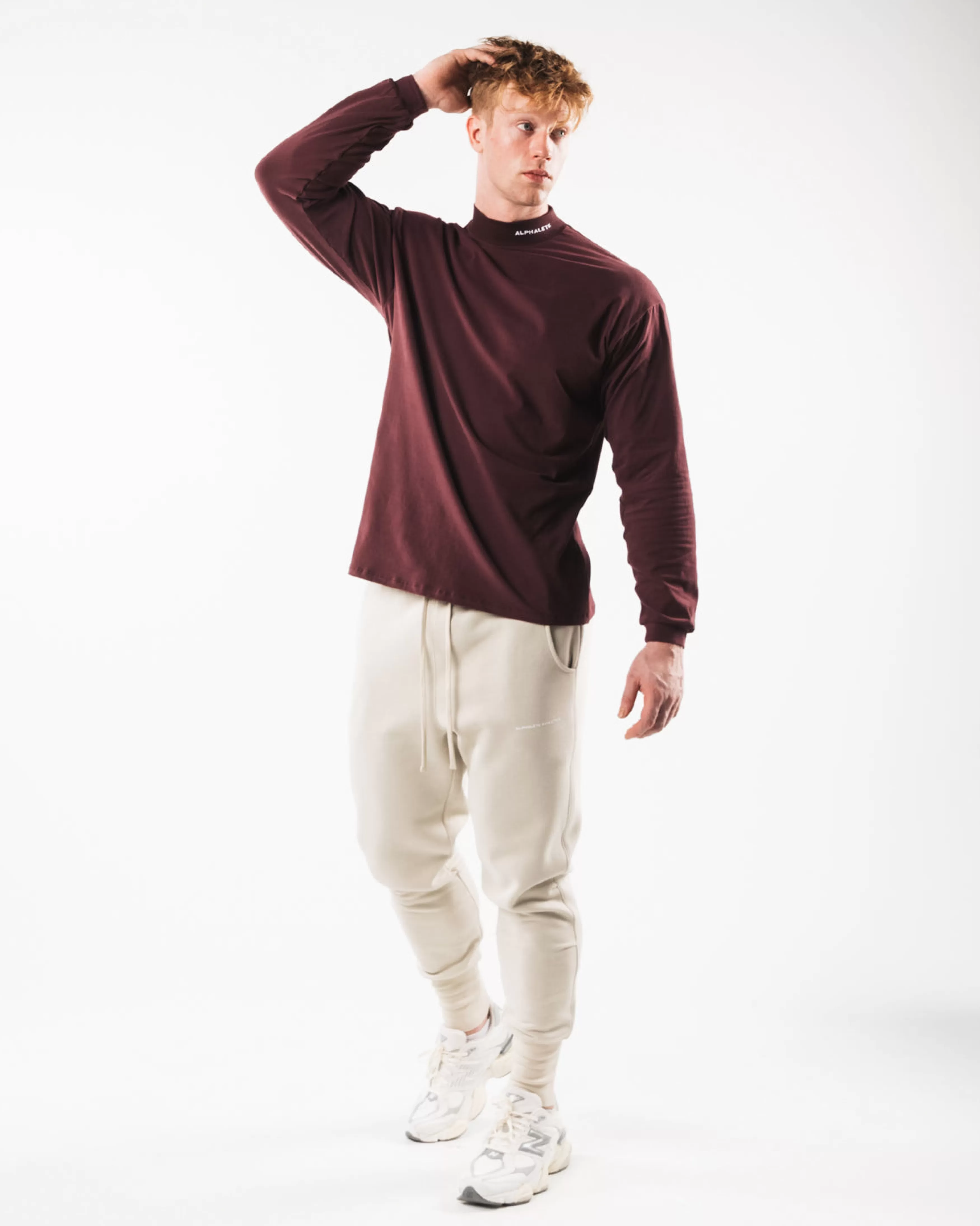 Alphalete Athletics Long Sleeve Shirts>Brushed Core Mock Neck LS