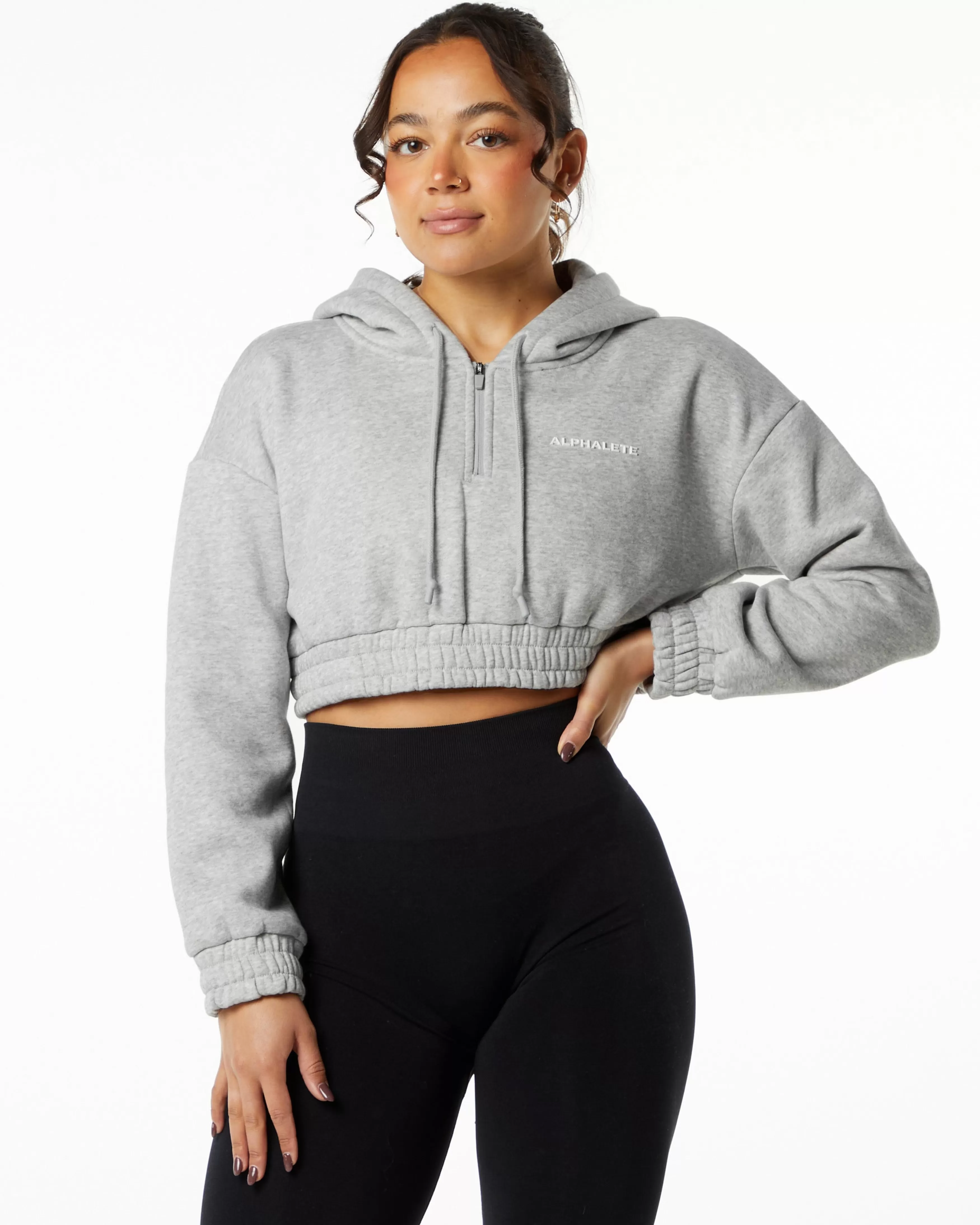 Women Alphalete Athletics Hoodies & Sweatshirts>Classic Capital Crop Hoodie