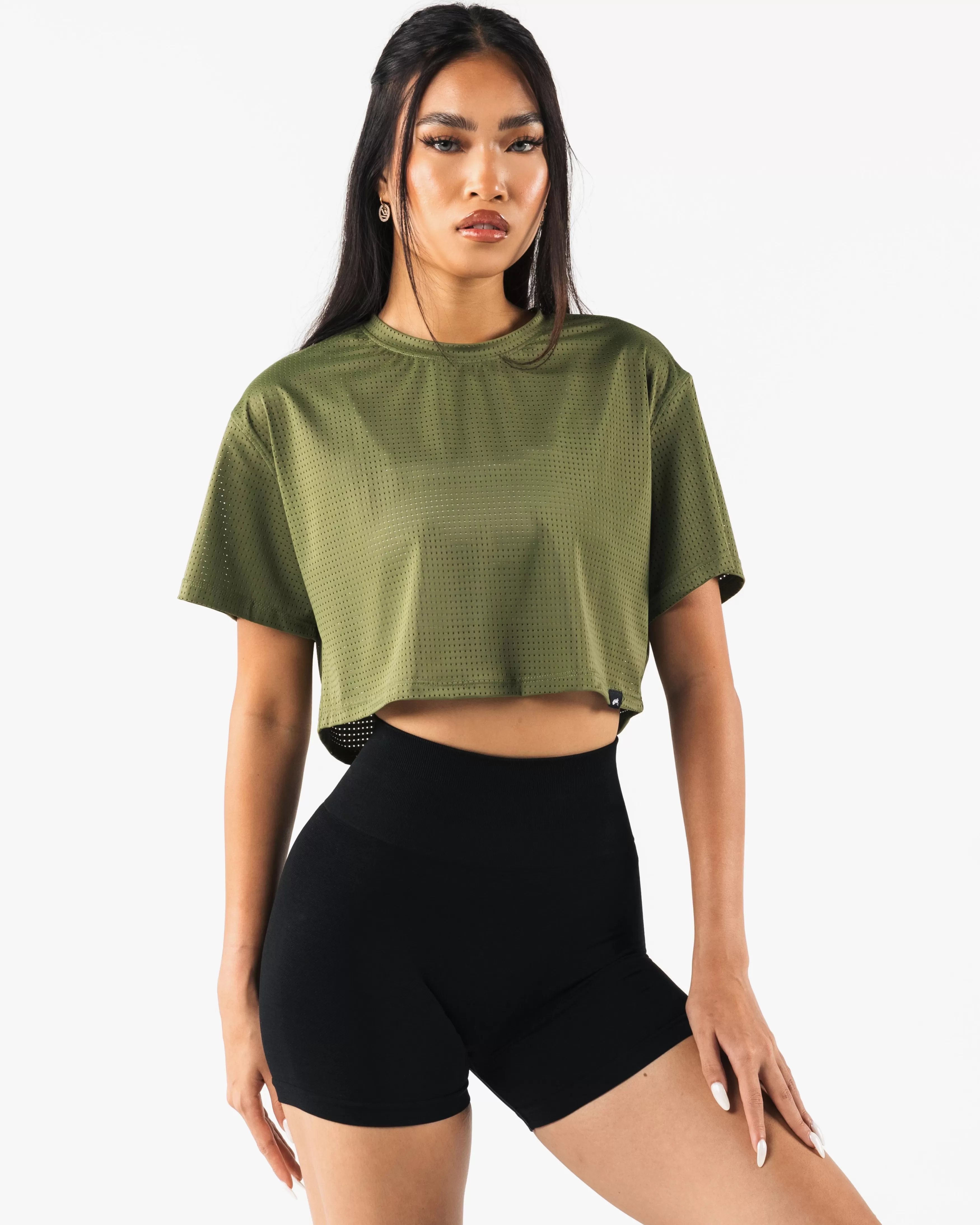 Women Alphalete Athletics T-shirts & Crops>Margo Mesh Crop Tee