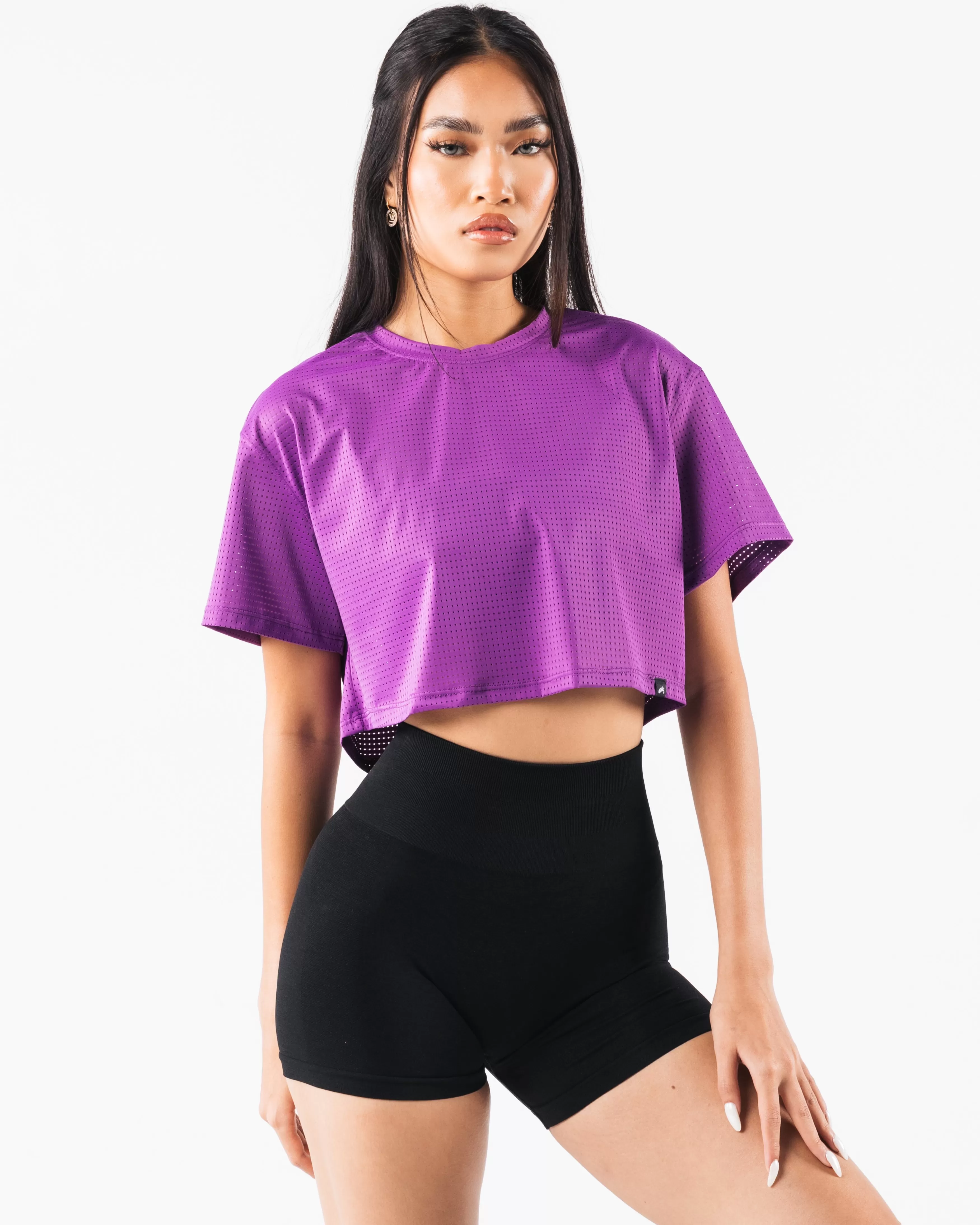 Women Alphalete Athletics T-shirts & Crops>Margo Mesh Crop Tee