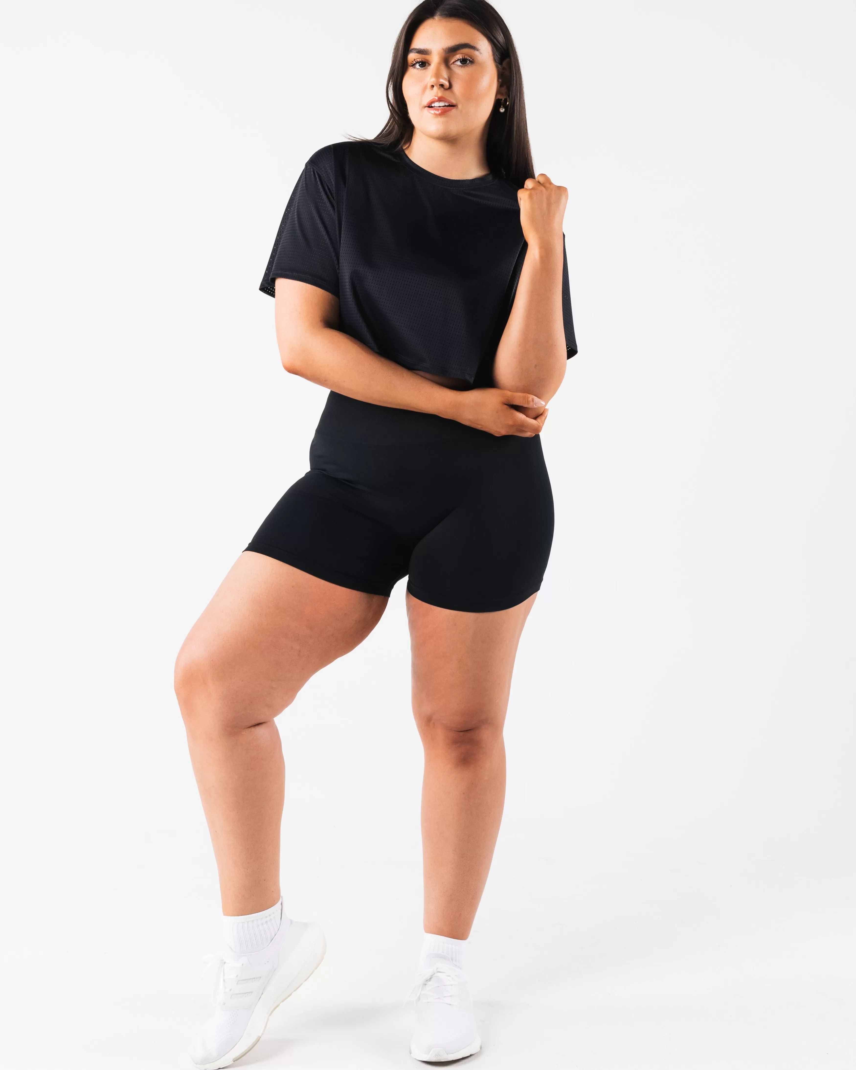 Women Alphalete Athletics T-shirts & Crops>Margo Mesh Crop Tee