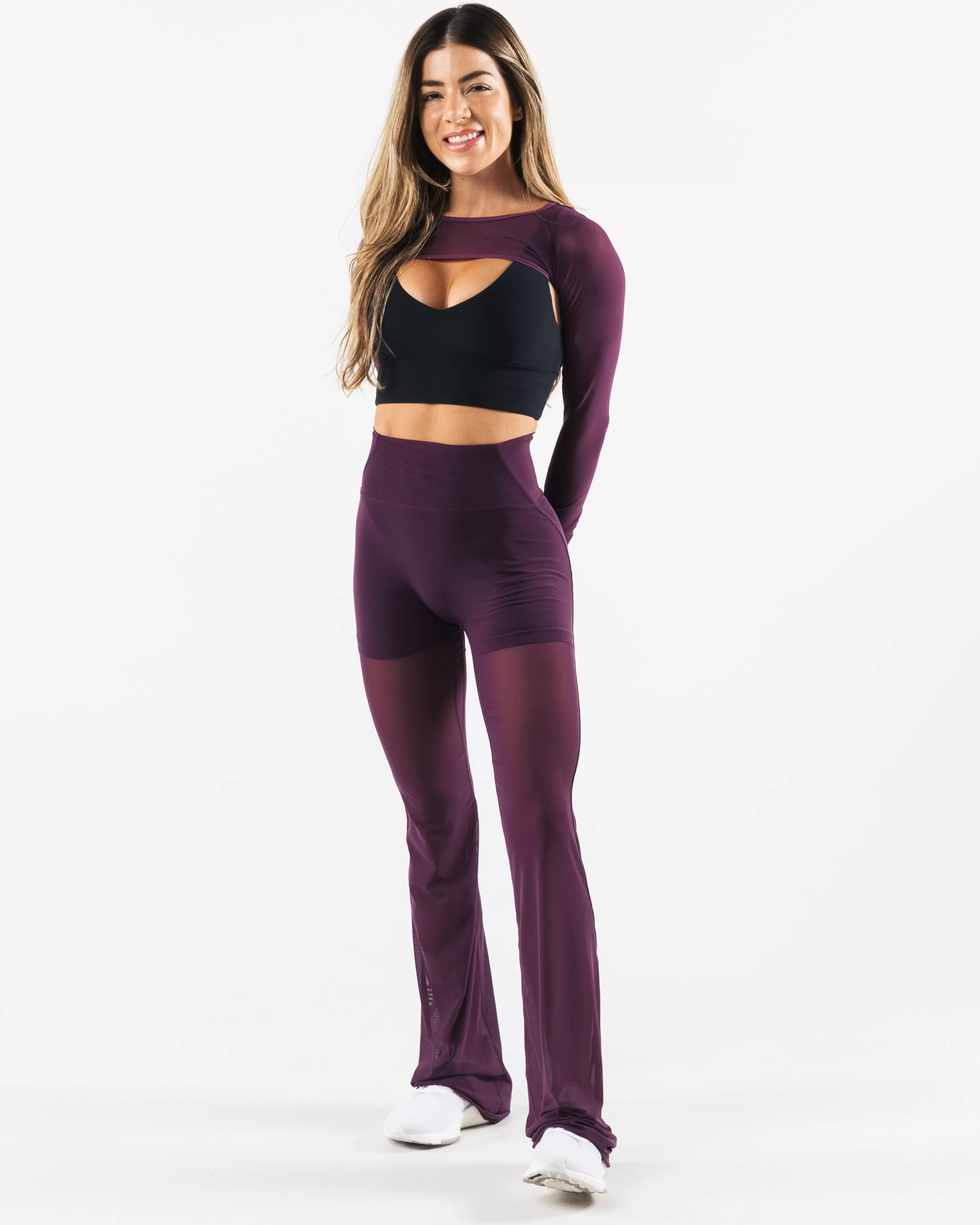 Women Alphalete Athletics Leggings>Mesh Astor Flared Pant