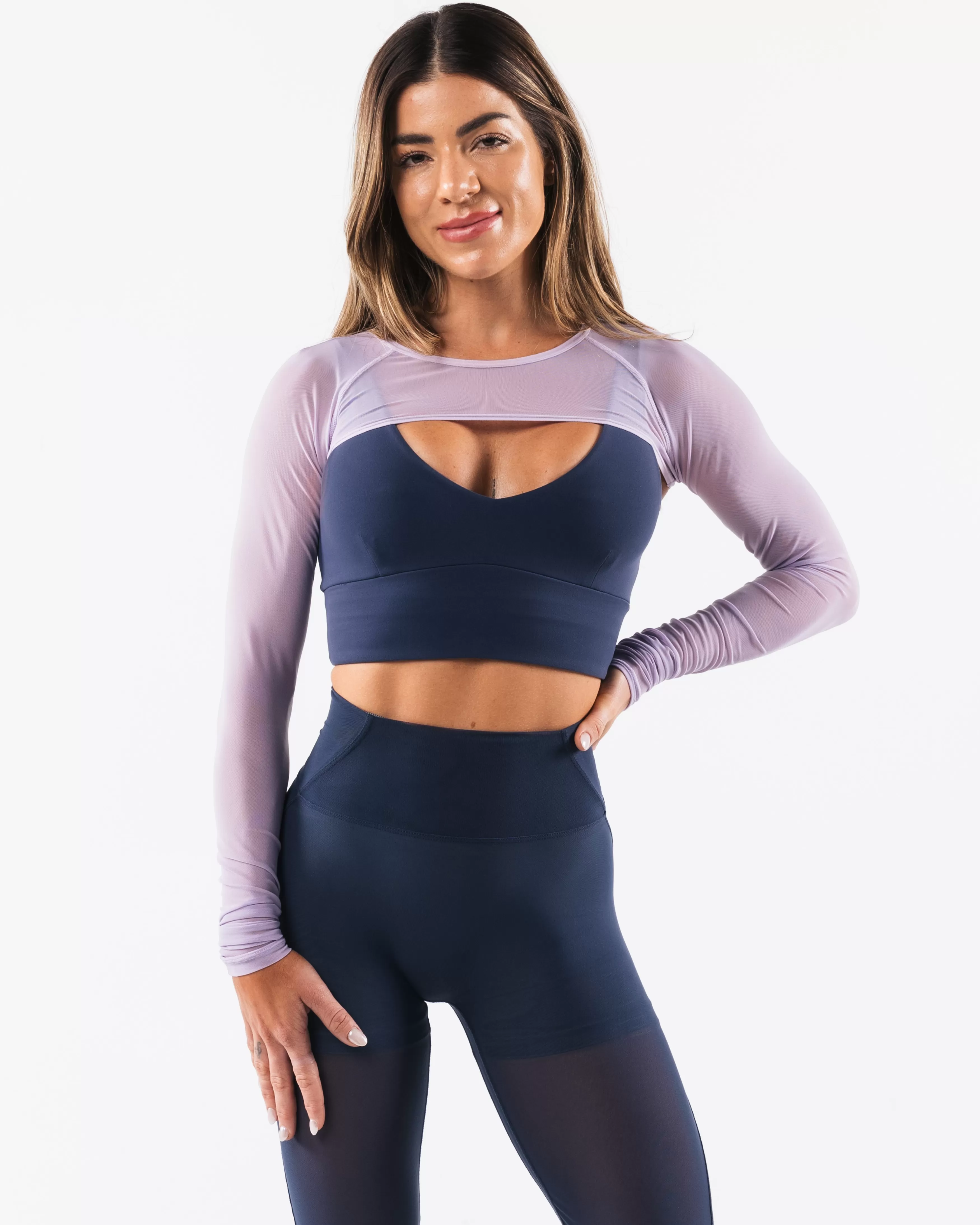 Women Alphalete Athletics T-shirts & Crops>Mesh Astor LS