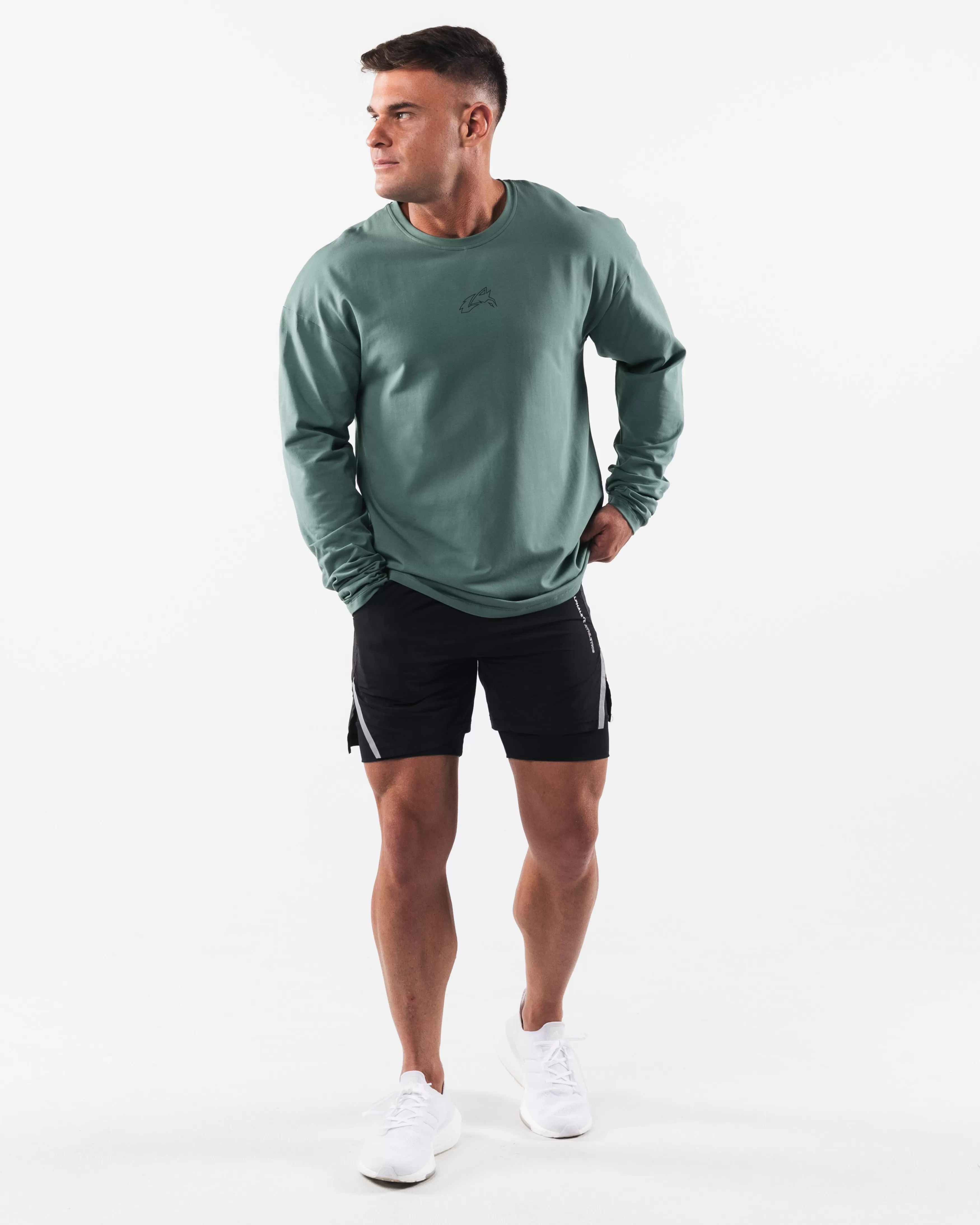 Alphalete Athletics T-shirts | Long Sleeve Shirts>Wolf Head LS Tee