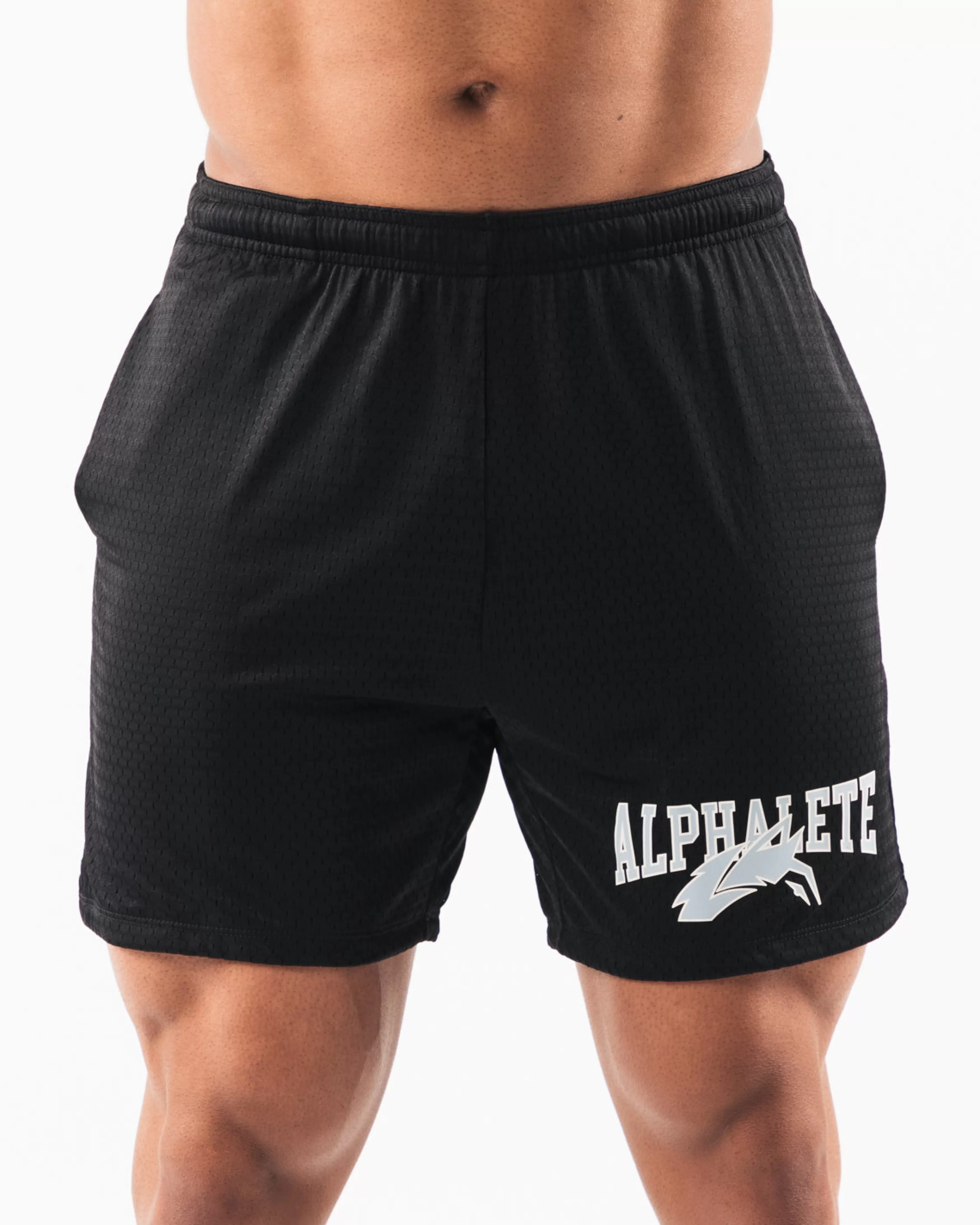 Alphalete Athletics Shorts>Wolf Head Mesh Short 6"